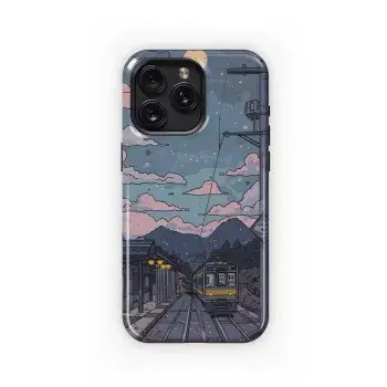 Night Train Station Scene
 Phone Case iPhone Samsung Cover Pixel 4549 - Image 1