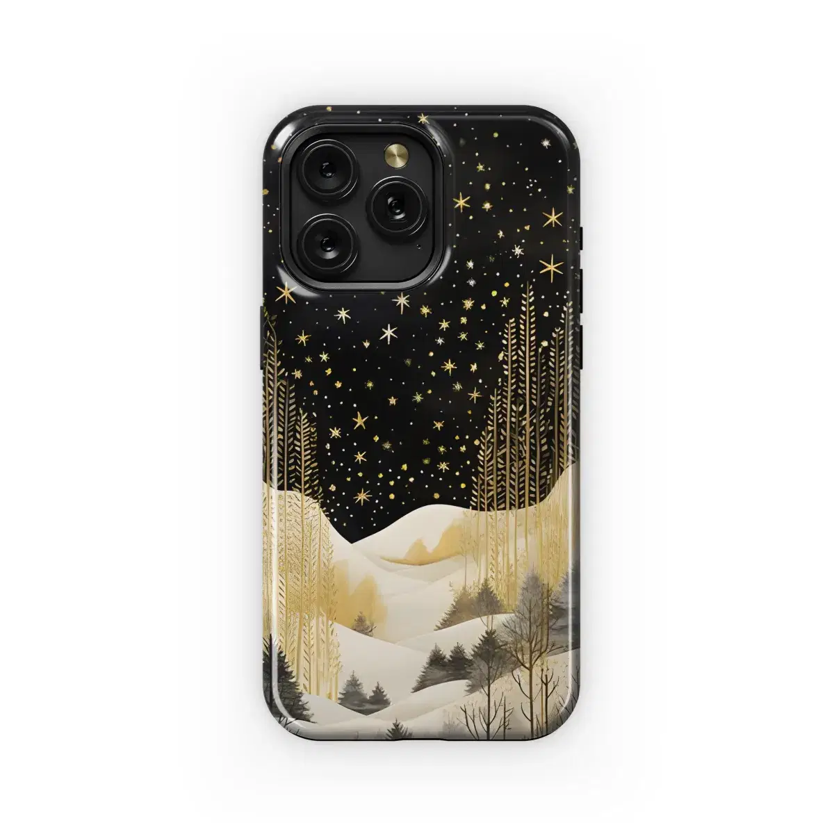 Night Winter Landscape Mountain Celestial Stars Phone Case iPhone Samsung Cover Pixel 1734 - Image 1