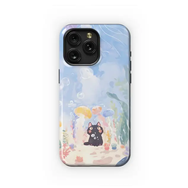 Ocean Kitty Dreams Phone Case iPhone Samsung Cover Pixel 4308