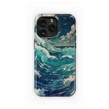 Ocean Wave Cartoon Style Phone Case iPhone Samsung Cover Pixel 4960 - Image 1