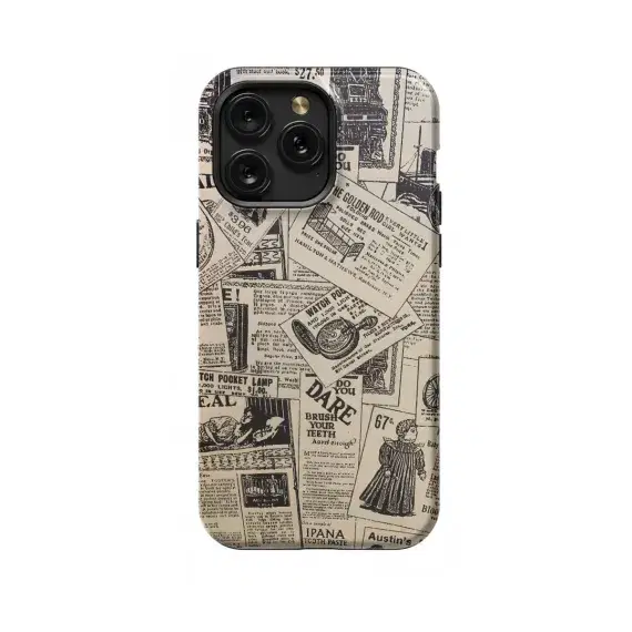 Old Newspaper Ledger Paperwhite Kindle Phone Case iPhone Samsung Pixel & More 63 - Image 1