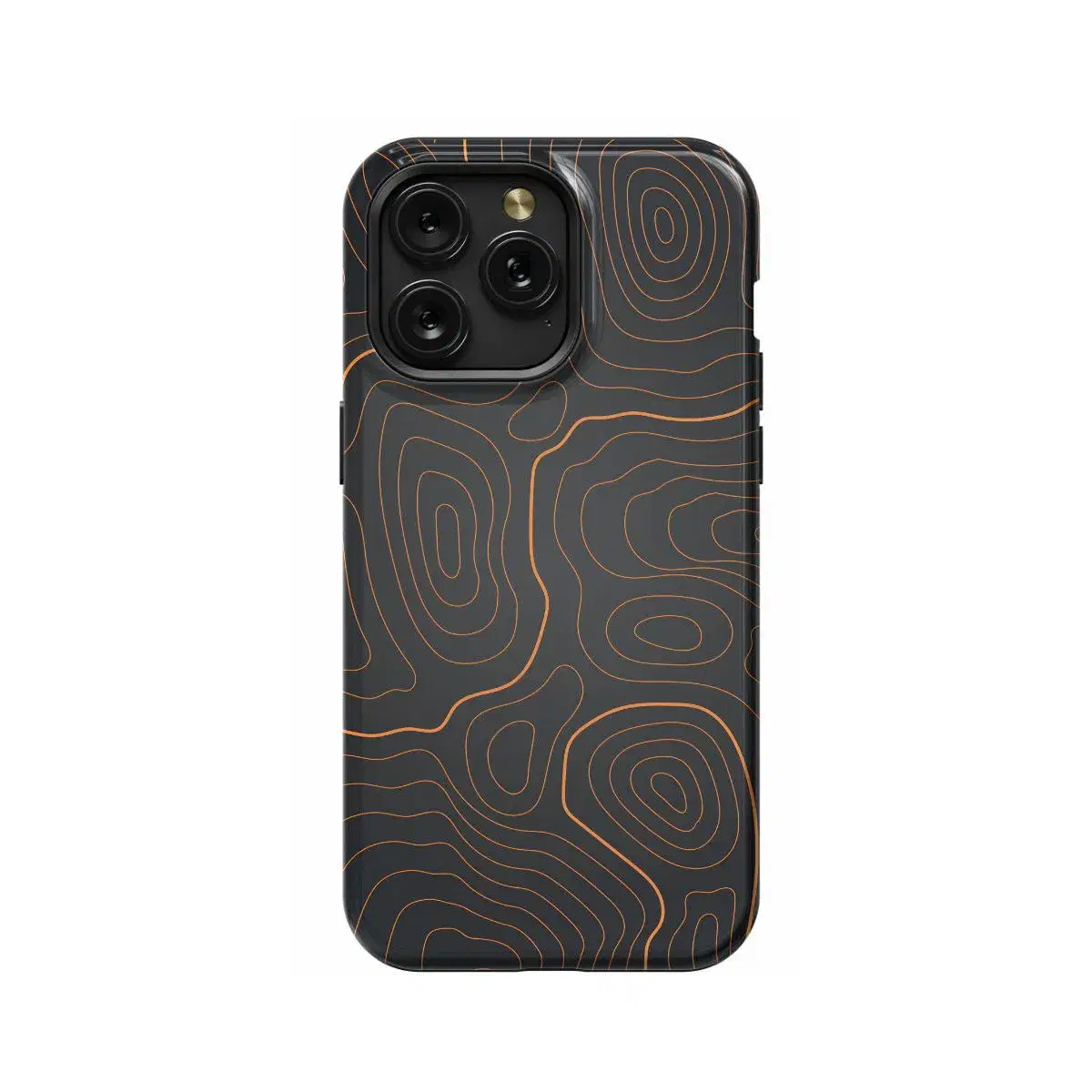 Orange Grey Topographic Phone Case iPhone Samsung Pixel & More - Image 1