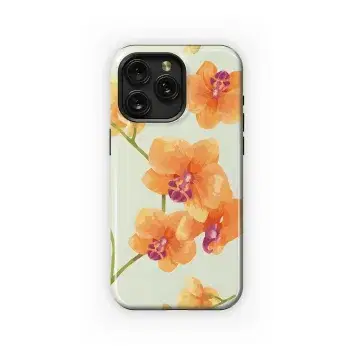 Orange Orchid Blooms Phone Case iPhone Samsung Cover Pixel 4536 - Image 1