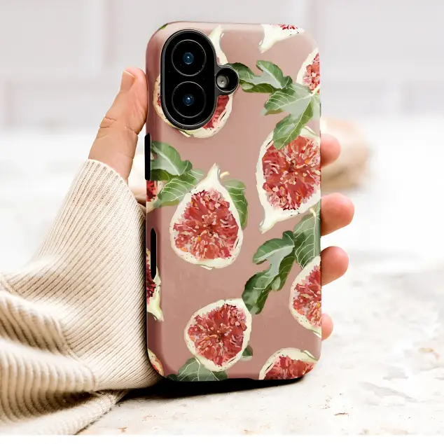 Painterly Fig Fruit Pattern Botanical Illustration Phone Case Cover for iPhone 17 Pro Max 16 15 13 Samsung S26 S25 Pixel 9877