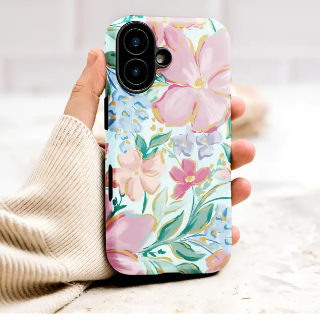Painterly Floral Garden Abstract Wildflower Design Phone Case Cover for iPhone 17 Pro Max 16 15 13 Samsung S26 S25 Pixel 9900