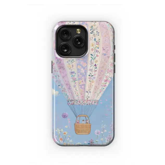 Painterly Floral Hot Air Balloon Phone Case Whimsical Sky Art Phone Case Cover for iPhone 17 Pro Max 16 15 13 Samsung S25 S24 Pixel 8169