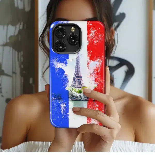 Paris France Artistic Flag Design
 Phone Case iPhone Samsung Cover Pixel 5756 - Image 1