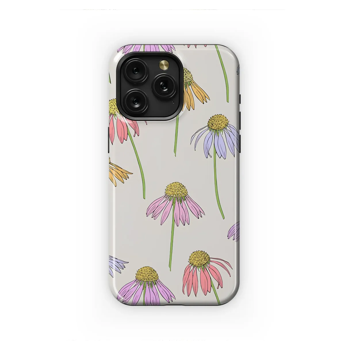 Pastel Coneflower Meadow Illustrated Art Phone Case iPhone Samsung Cover Pixel 7566 - Image 1
