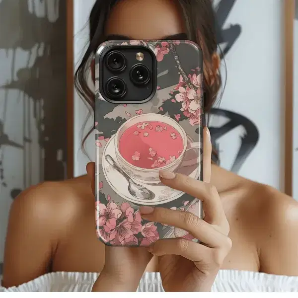Pastel Floral Black Cat
 Phone Case iPhone Samsung Cover Pixel 4249 - Image 1