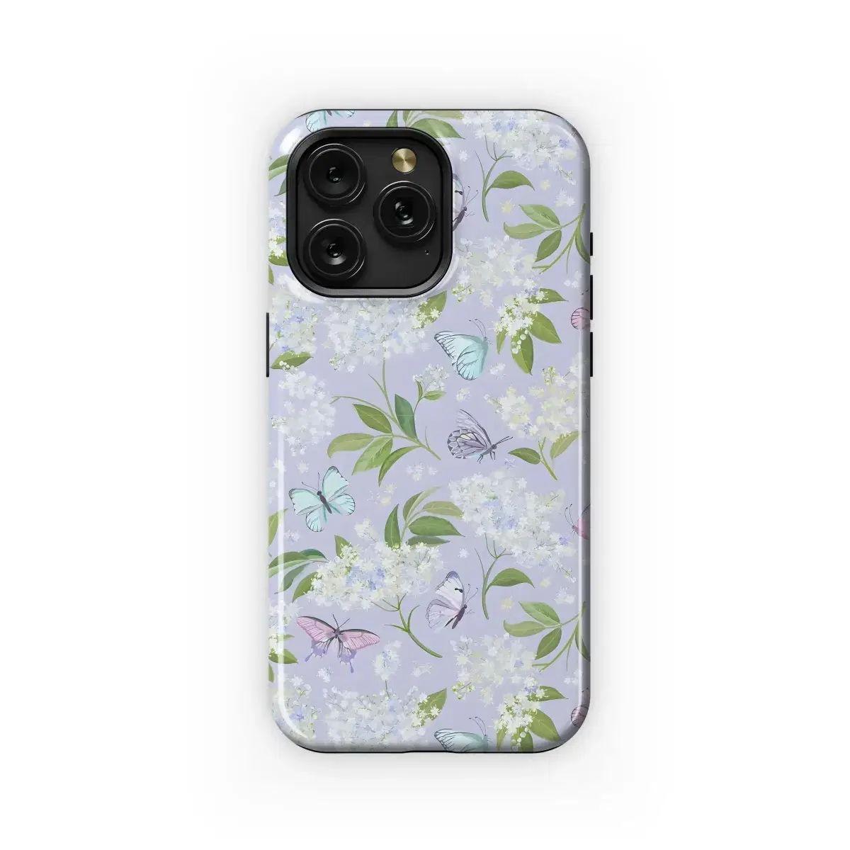 Pastel Lilac Butterfly Garden Pattern Phone Case iPhone Samsung Cover Pixel 5408 - Image 1