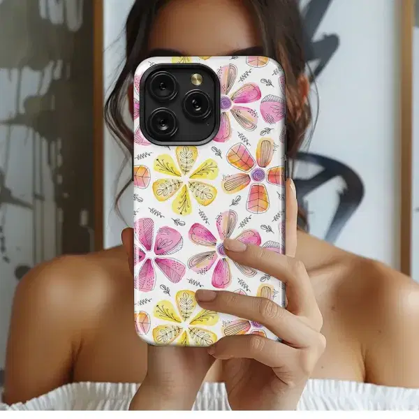 Pastel Macarons Cupcakes Lavender Pattern Phone Case iPhone Samsung Cover Pixel 5433 - Image 1