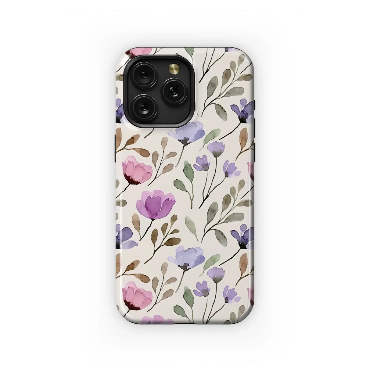 Pastel Wildflower Meadow Watercolor Art Phone Case iPhone Samsung Cover Pixel 7294 - Image 1