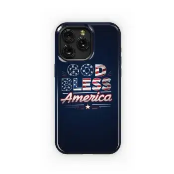 Patriotic God Bless America Text Phone Case iPhone Samsung Cover Pixel 2758 - Image 1