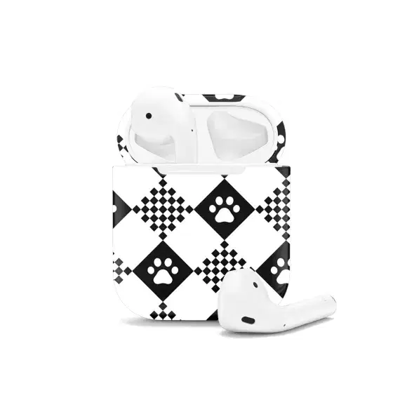 Paw Print Tartan Plaid Seamless Pattern AirPods Case AirPods Pro AirPods Pro 2 AirPods 3 AirPods 2 Glossy 2182 - Image 1