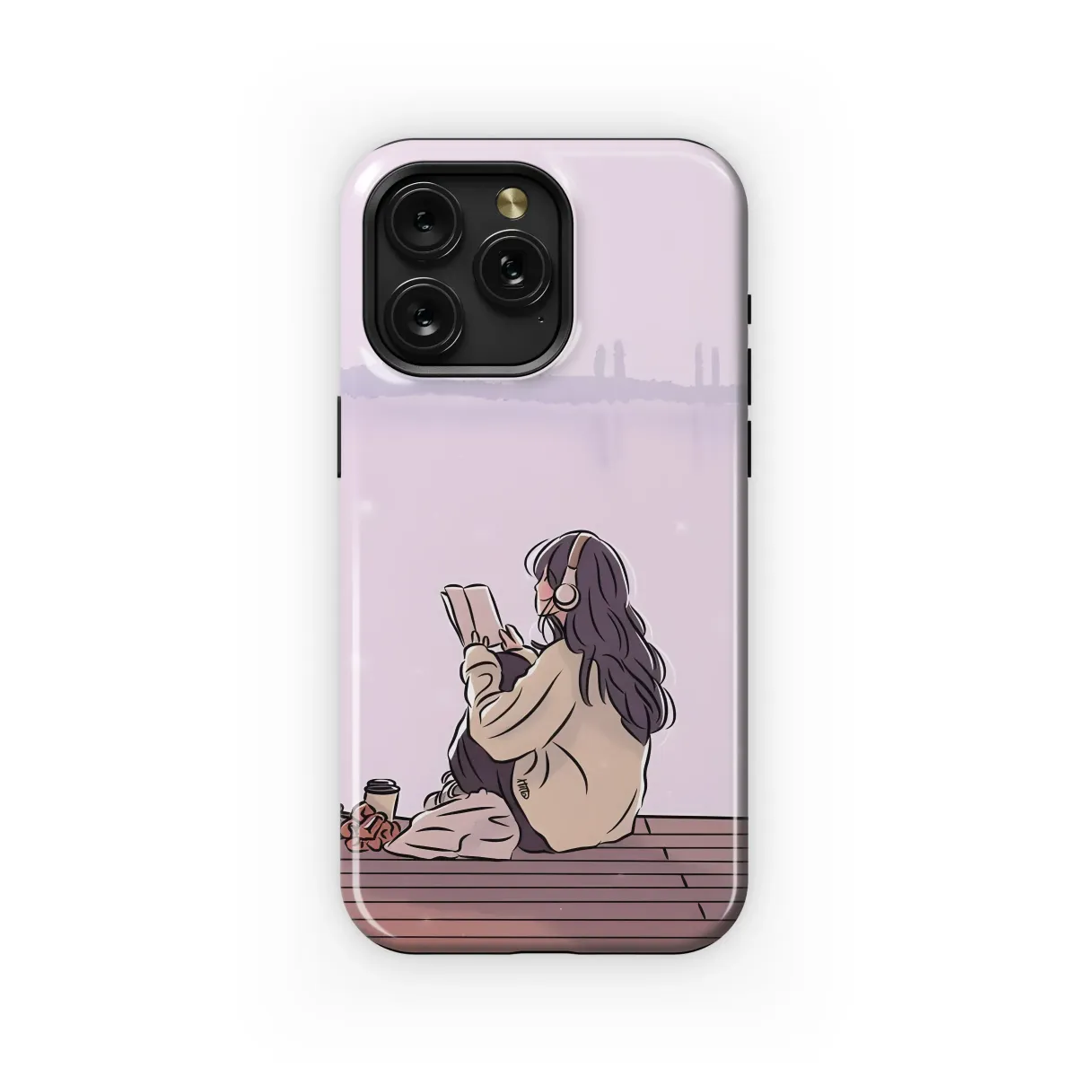 Peaceful Lakeside Reading
 Phone Case iPhone Samsung Cover Pixel 6019 - Image 1