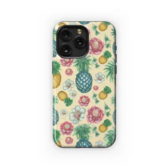 Pineapple and Gardenia Print Phone Case iPhone Samsung Cover Pixel 3497 - Image 1