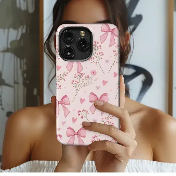 Pink Bow Floral Pattern
 Phone Case iPhone Samsung Cover Pixel 5704 - Image 1