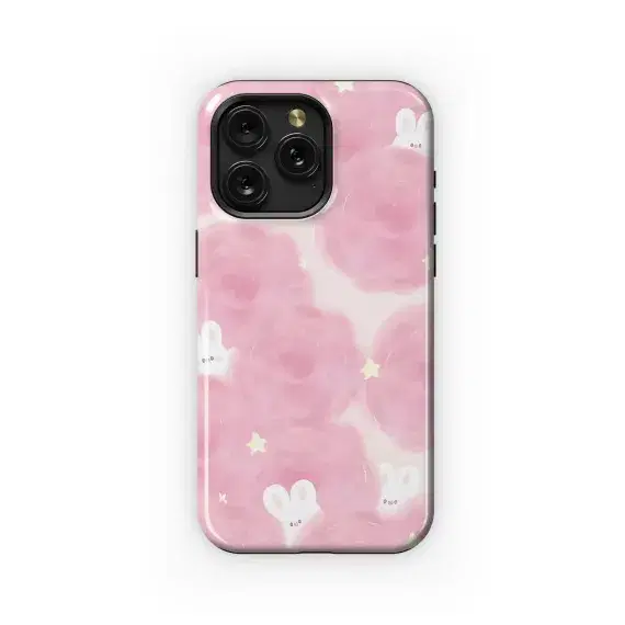 Pink Bunny Clouds Phone Case iPhone Samsung Cover Pixel 4713 - Image 1