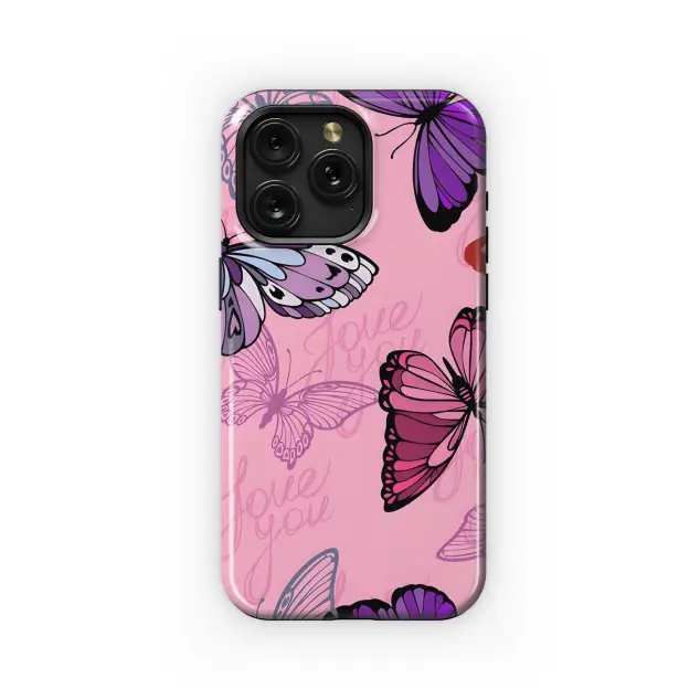 Pink Butterfly Phone Case iPhone Samsung Cover Pixel 3949
