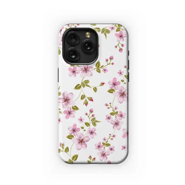 Pink Cherry Blossom Pattern Phone Case iPhone Samsung Cover Pixel 5283