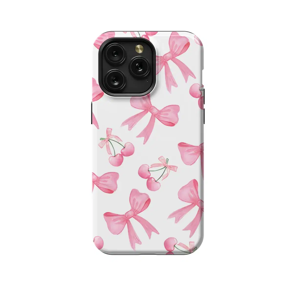 Pink Cherry Coquette Bow Phone Case iPhone Samsung Cover Pixel 1008 - Image 1
