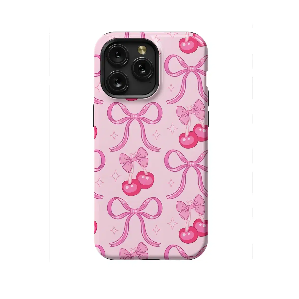 Pink Cherry Coquette Bow Sprinkle Phone Case iPhone Samsung Cover Pixel 1050 - Image 1