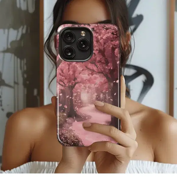 Pink Cityscape Street
 Phone Case iPhone Samsung Cover Pixel 4493 - Image 1