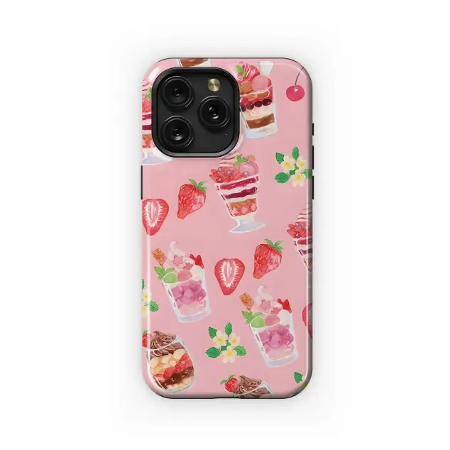 Pink Fruity Dessert Pattern Phone Case iPhone Samsung Cover Pixel 5237