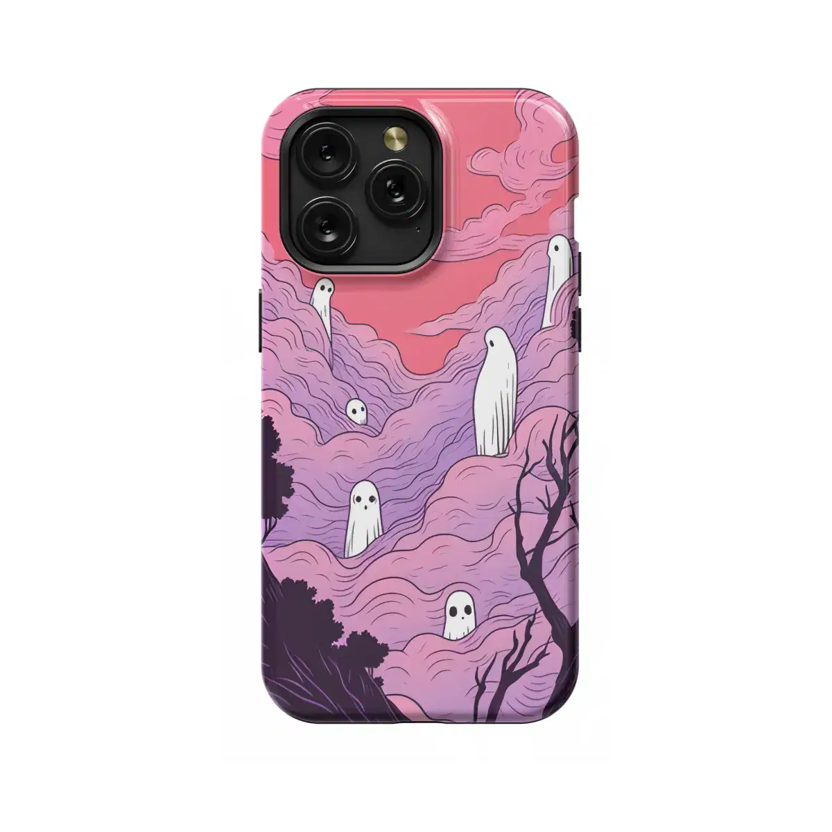 Pink Ghost Phone Case iPhone Samsung Cover Pixel 1385 - Image 1