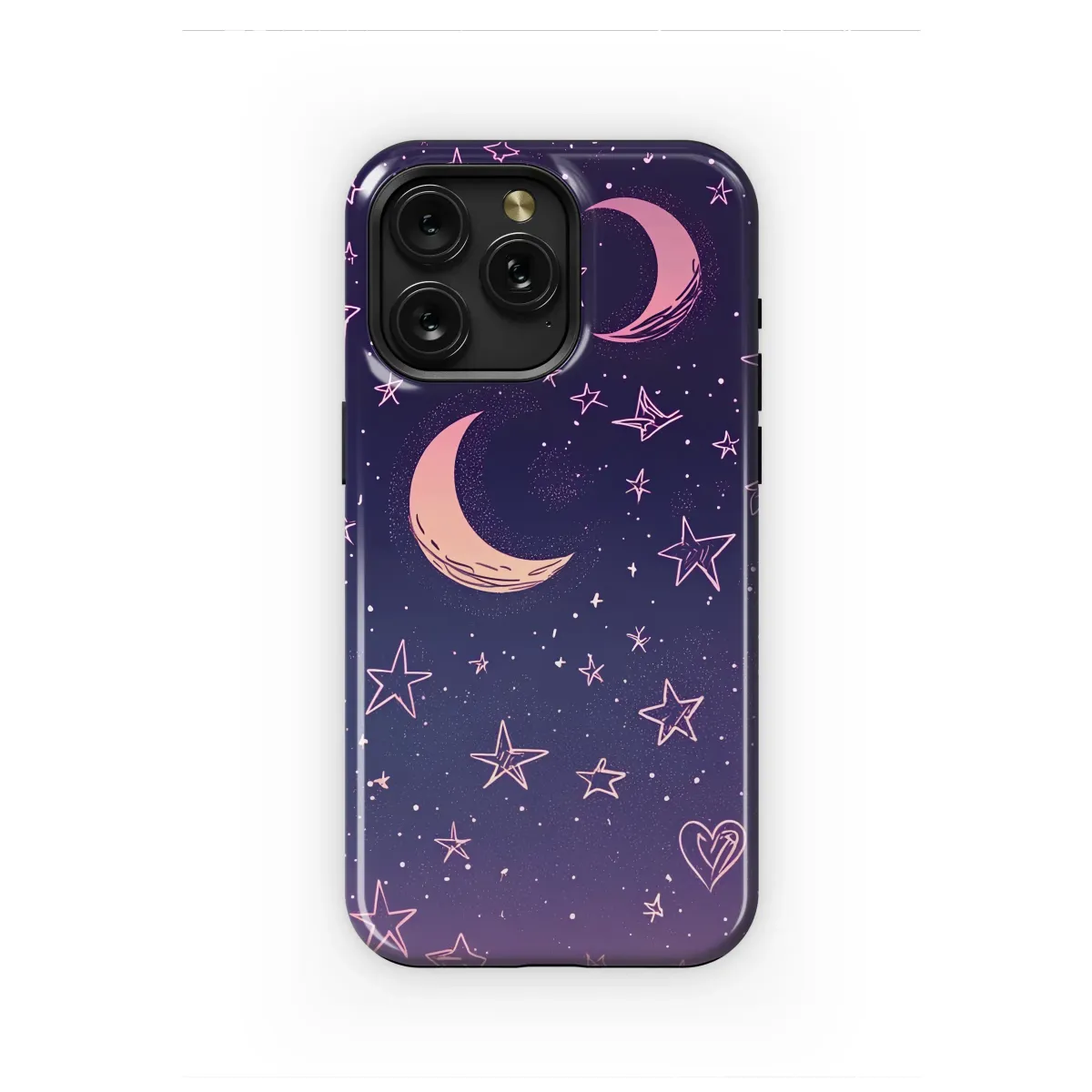 Pink Moons and Starry Wishes Phone Case iPhone Samsung Cover Pixel 6679 - Image 1