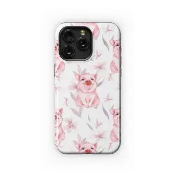 Pink Pig Phone Case iPhone Samsung Cover Pixel 2709 - Image 1