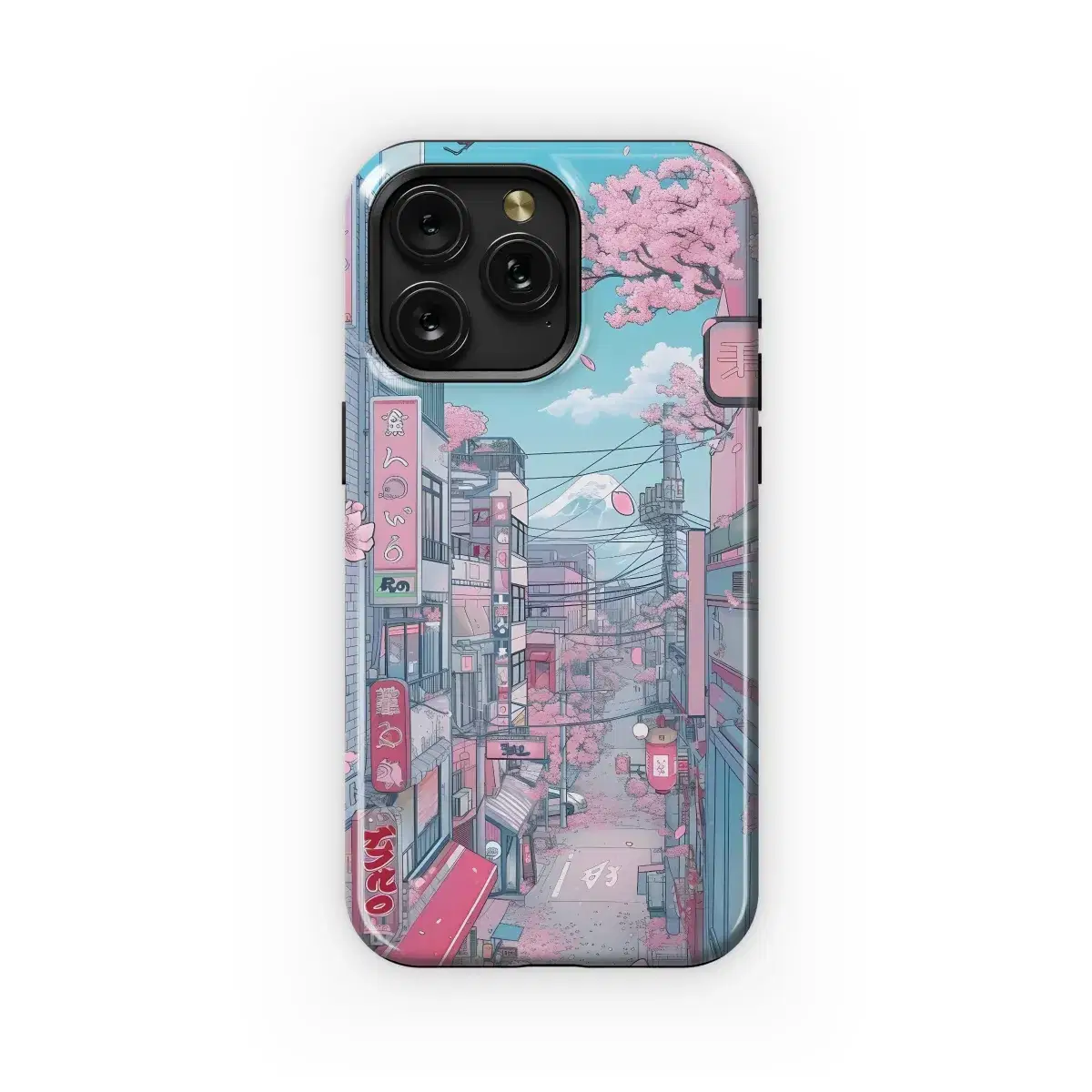 Pink Sakura Street
 Phone Case iPhone Samsung Cover Pixel 4065 - Image 1