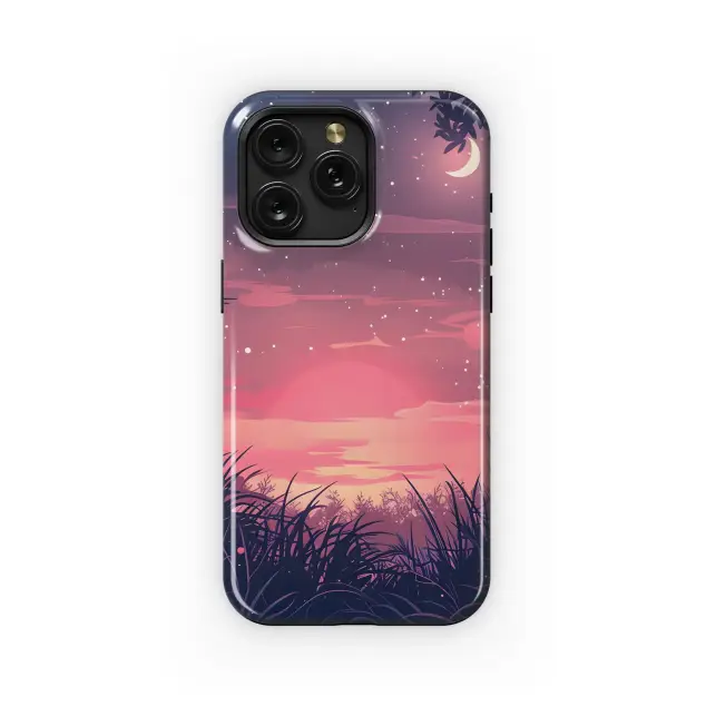 Pink Sunset Starry Dream Scene Phone Case iPhone Samsung Cover Pixel 5454