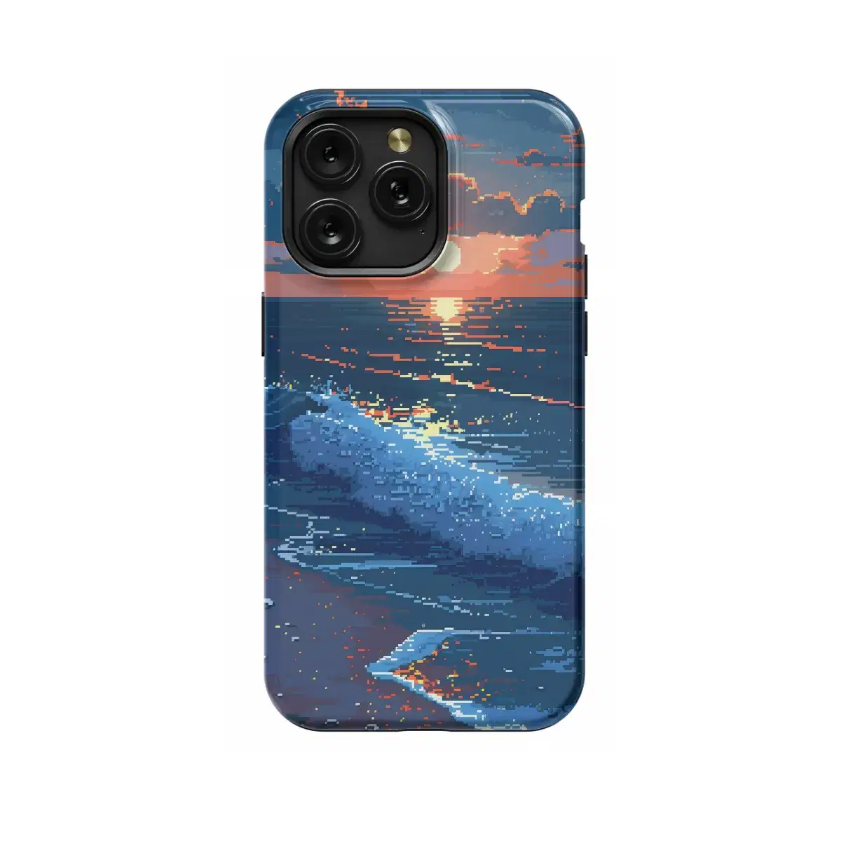 Pixel Art Beach Lovely Sunset Phone Case iPhone Samsung Cover Pixel 1655 - Image 1