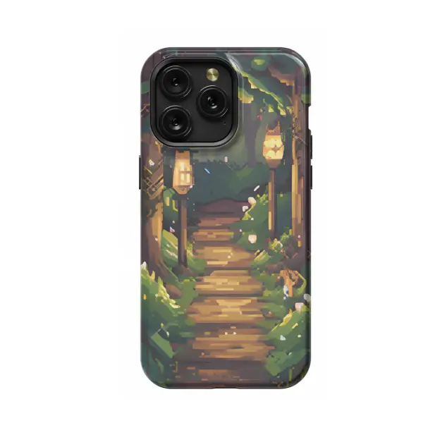 Pixel Art Forest Path Phone Case iPhone Samsung Cover Pixel 1653