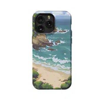 Pixel Art Sea Beach Phone Case iPhone Samsung Cover Pixel 1654 - Image 1