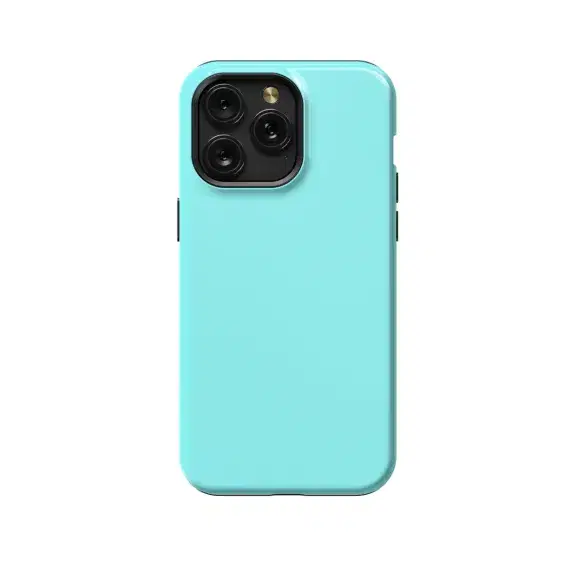 Plain Cyan Case Cover iPhone Samsung Pixel Design 617 - Image 1