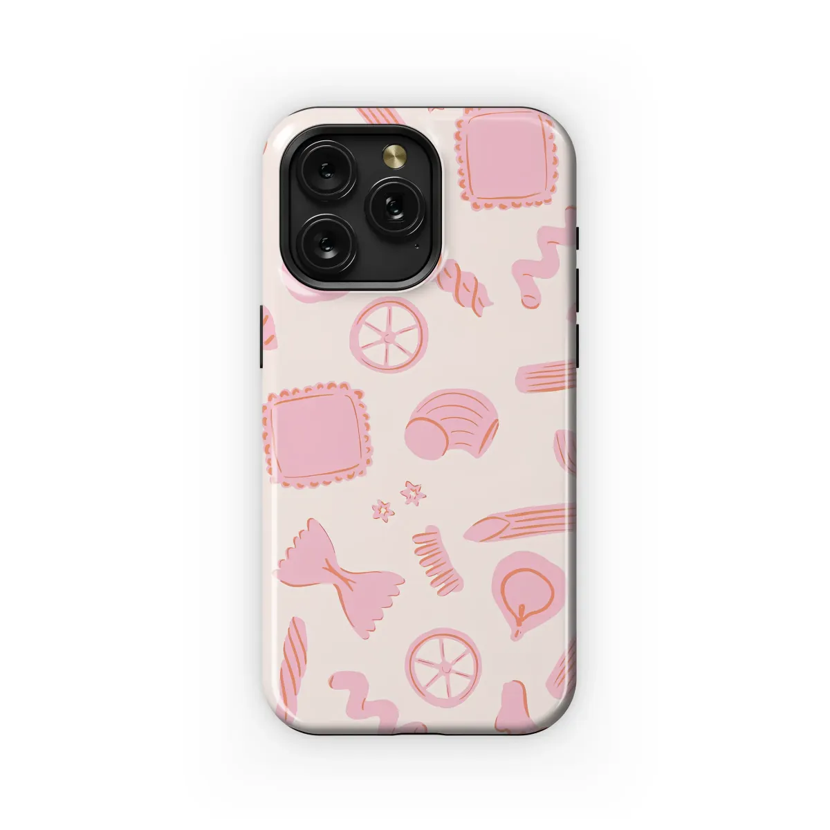 Pretty in Pink Pasta Pattern Phone Case iPhone Samsung Cover Pixel 7596 - Image 1