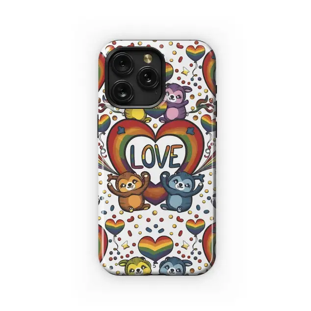 Pride Love Sloth Pattern Phone Case iPhone Samsung Cover Pixel 5200