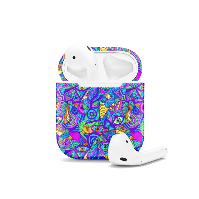 Psychedelic Colorful Eyes Seamless AirPods Case AirPods Pro AirPods Pro 2 AirPods 3 AirPods 2 Glossy 1103