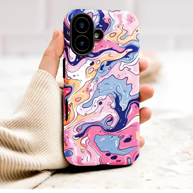 Psychedelic Groovy Swirls Colorful Abstract Art Phone Case Cover for iPhone 17 Pro Max 16 15 13 Samsung S26 S25 Pixel 10109