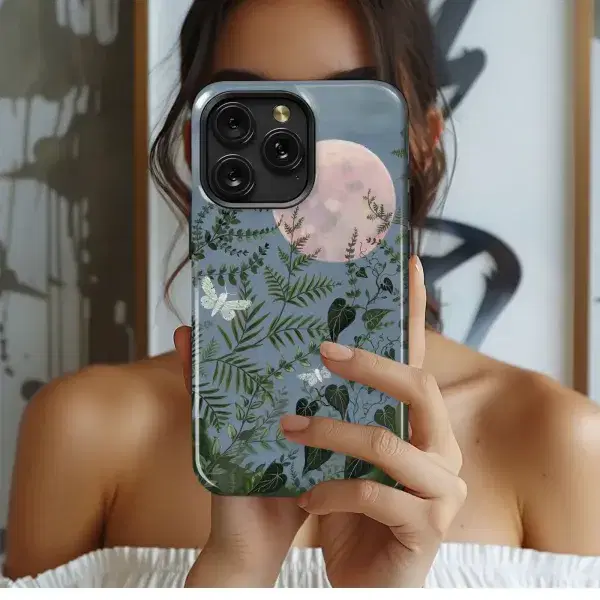 Psychedelic Mushroom Spider Web Night Phone Case iPhone Samsung Cover Pixel 5303 - Image 1