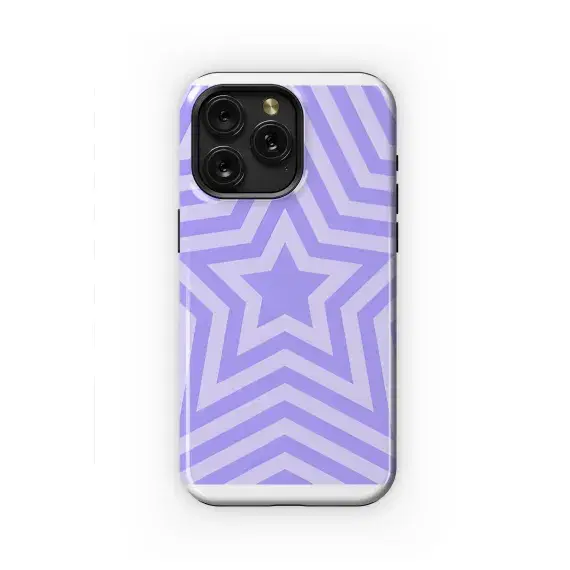 Psychedelic Purple Concentric Stars Phone Case iPhone Samsung Cover Pixel 2152 - Image 1