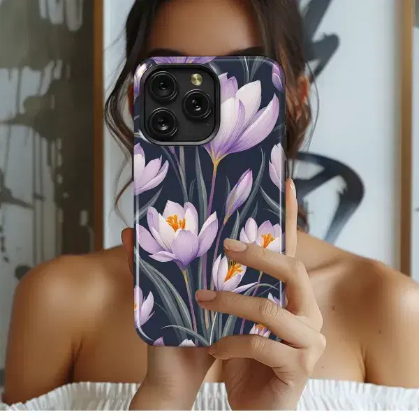 Purple Crocus Bloom
 Phone Case iPhone Samsung Cover Pixel 5575 - Image 1
