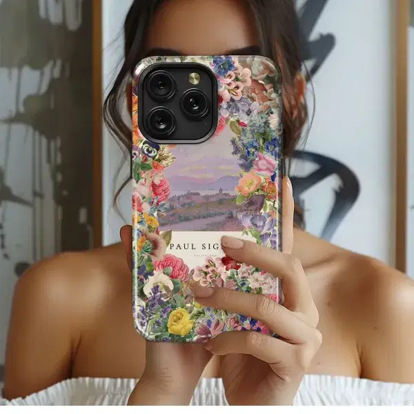 Purple Pansies Floral Design Phone Case iPhone Samsung Cover Pixel 4952 - Image 1