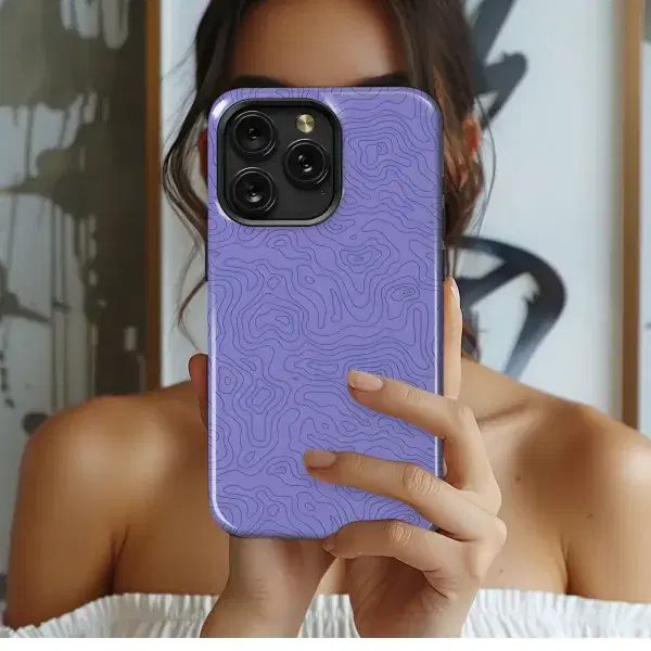 Purple Topographic Lines
 Phone Case iPhone Samsung Cover Pixel 5679 - Image 1