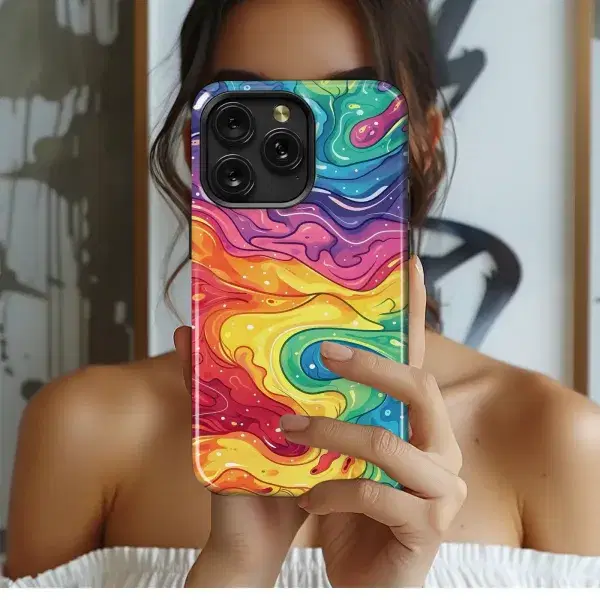 Rainbow Liquid Art
 Phone Case iPhone Samsung Cover Pixel 5699 - Image 1