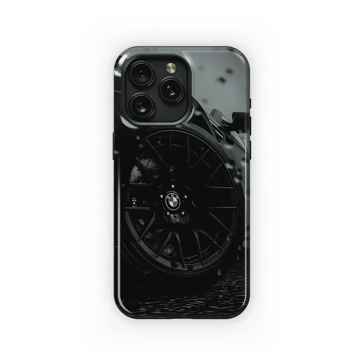 Rainy Black BMW Wheel Phone Case iPhone Samsung Cover Pixel 4425 - Image 1