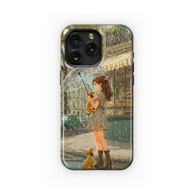 Rainy Day Girl & Dog
 Phone Case iPhone Samsung Cover Pixel 4115