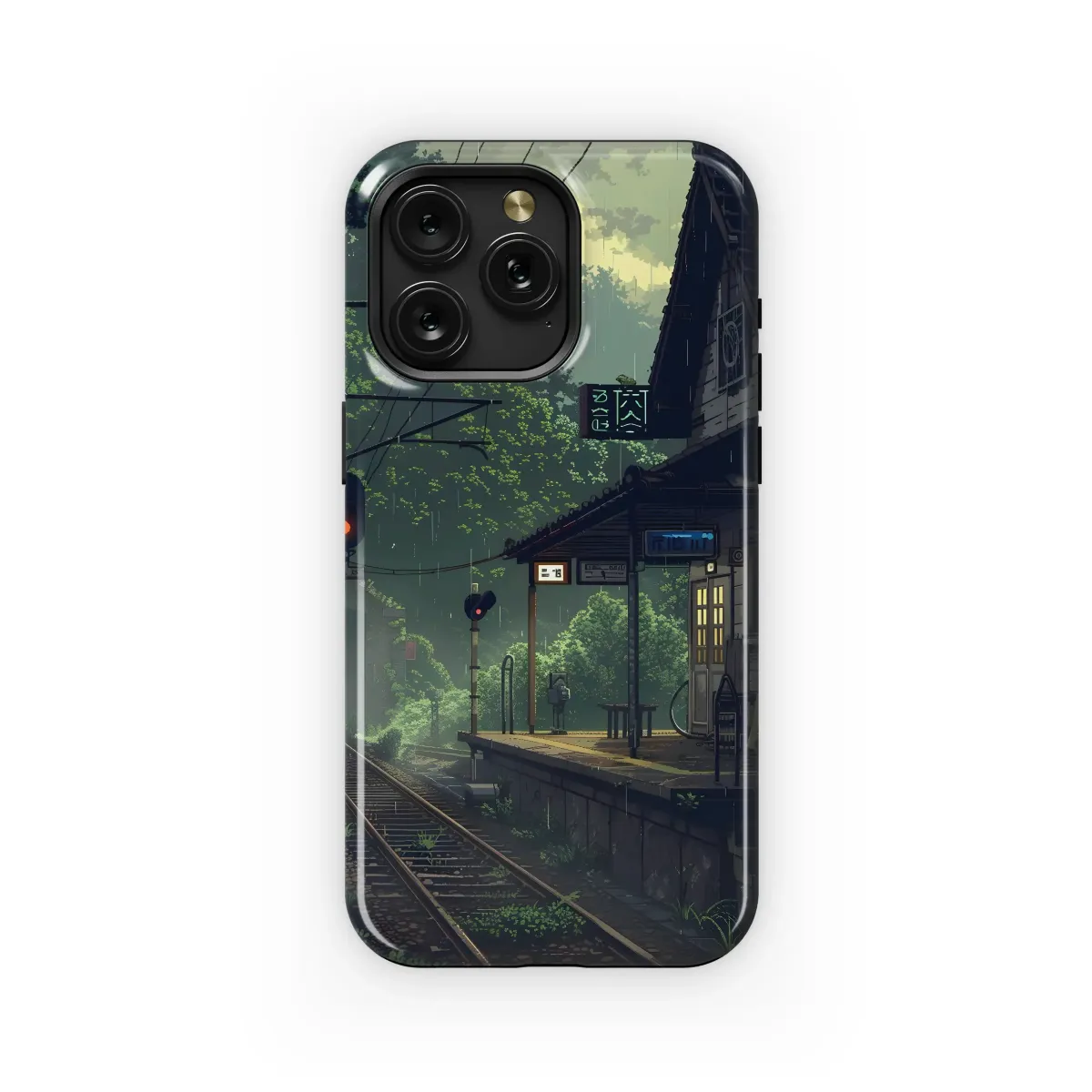 Rainy Day Train Station
 Phone Case iPhone Samsung Cover Pixel 6173 - Image 1